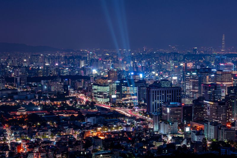 Seoul in Südkorea bei Nacht